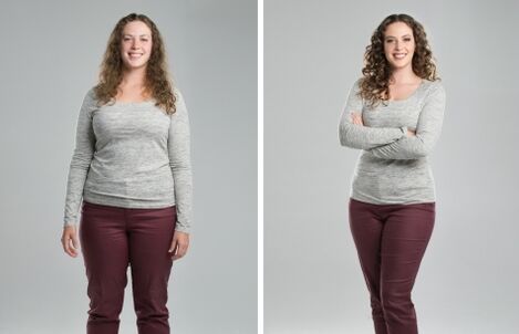 Antes e despois dunha dieta proteica